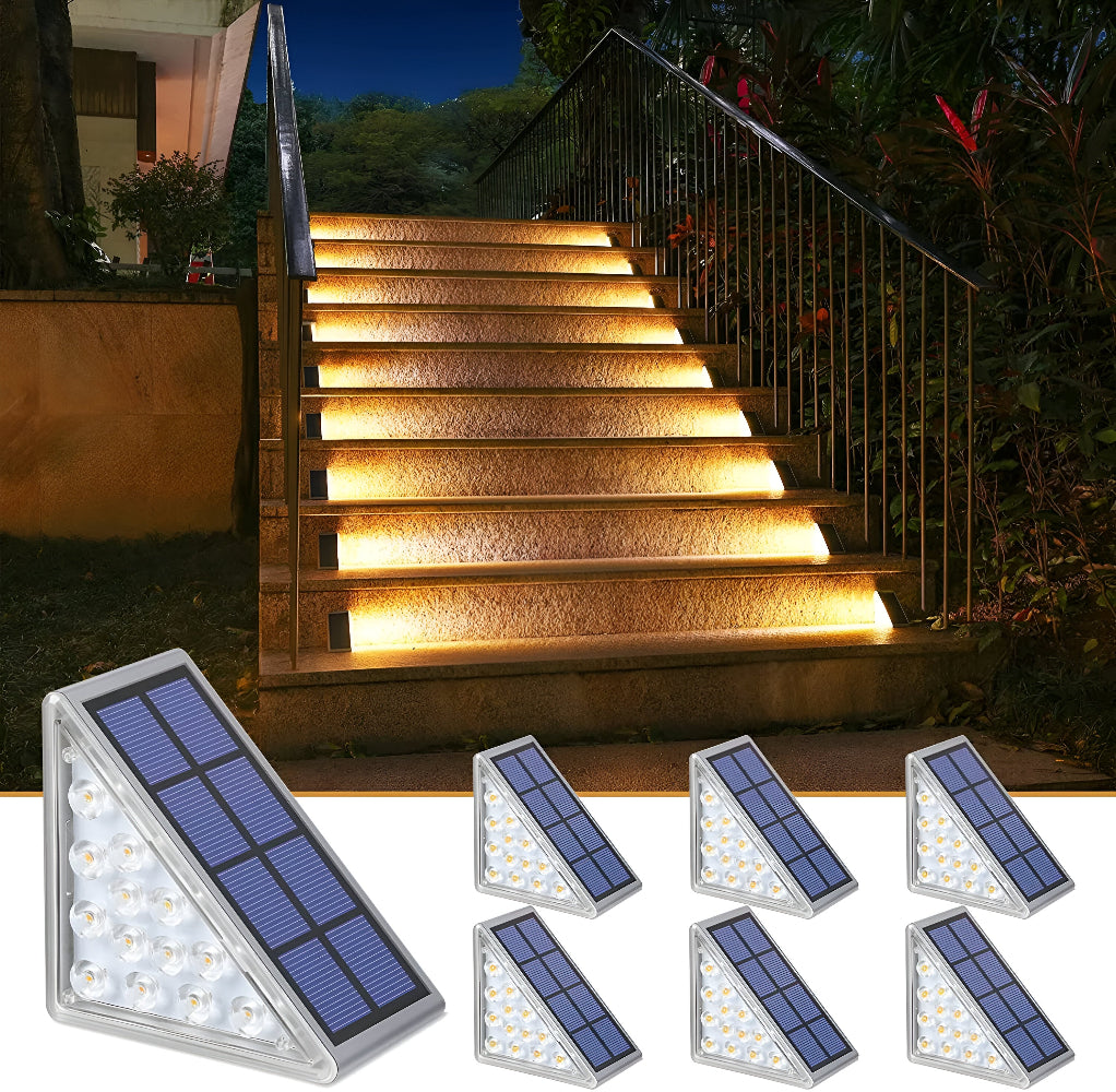 Frendorf | 2/6 Pack Dreieckige Solarlampen Garten - IP67 Solarlicht - Gartendekoration Licht