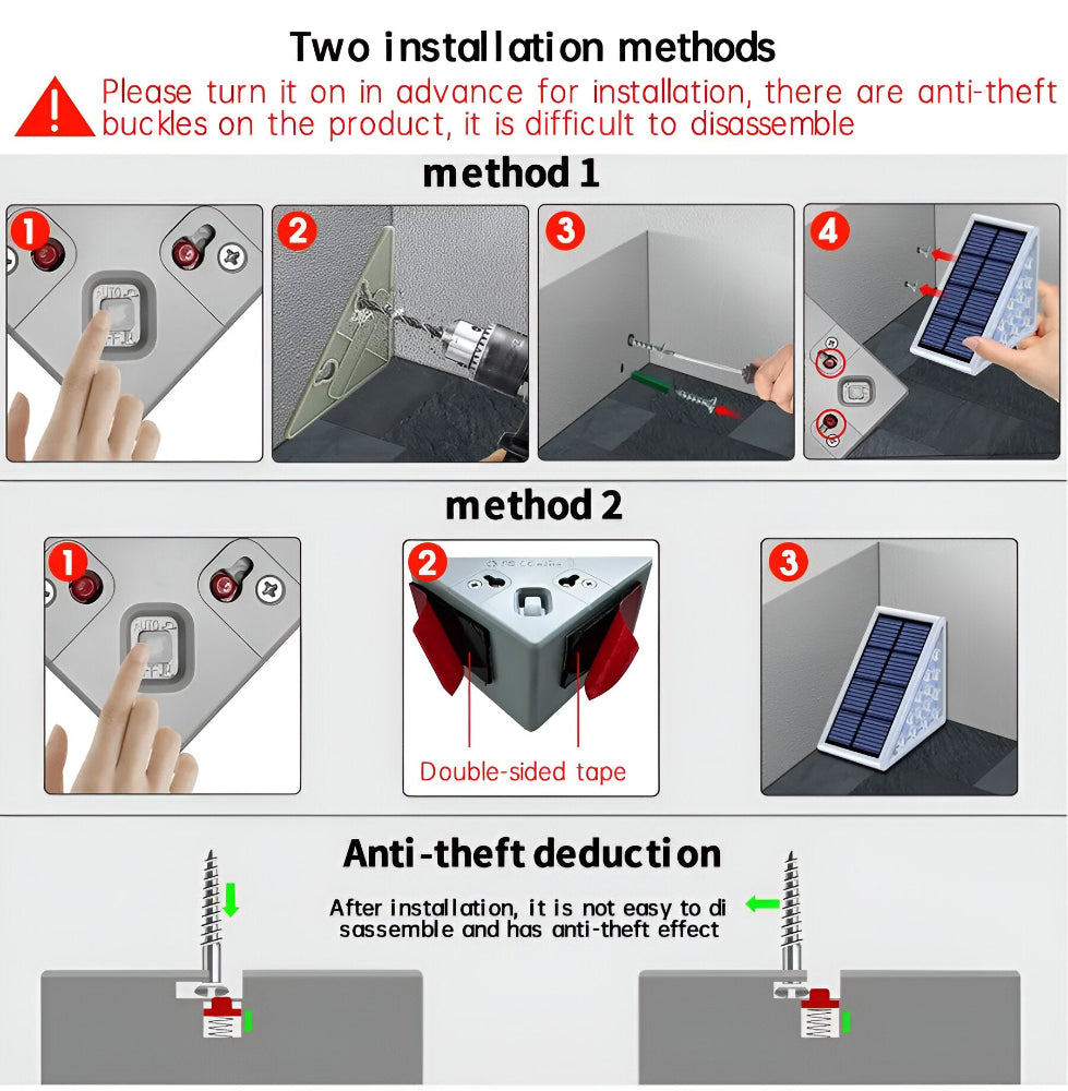 Frendorf | 2/6 Pack Dreieckige Solarlampen Garten - IP67 Solarlicht - Gartendekoration Licht