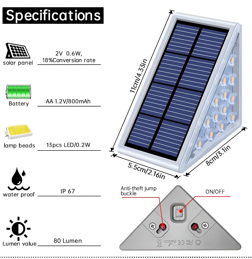 Frendorf | 2/6 Pack Dreieckige Solarlampen Garten - IP67 Solarlicht - Gartendekoration Licht