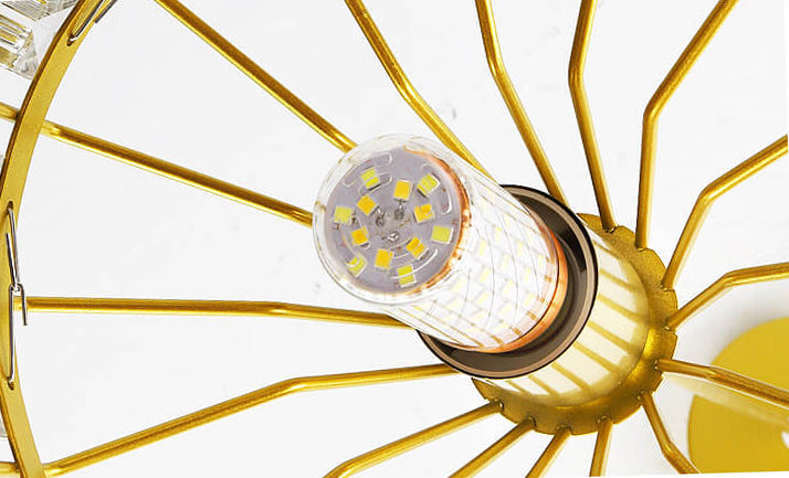 Frendorf | LustraVive Kristall-Deckenleuchte | Modernes Kuppeldesign | 1-Licht Semi-Flush Mount | Zeitlose Eleganz für Ihr Zuhause