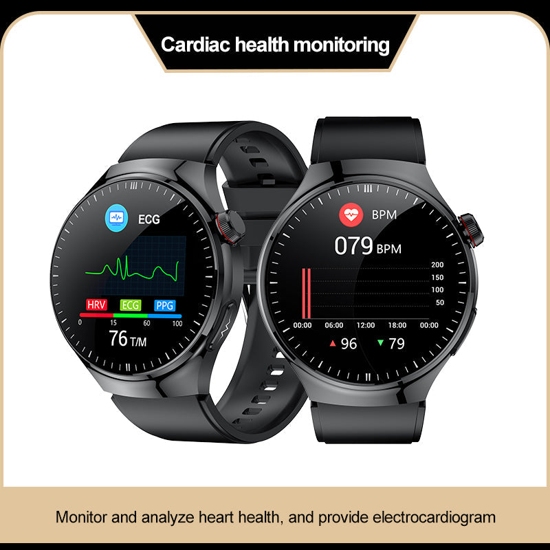 Frendorf | KH26 Ein-Klick-Mikro-Untersuchung von Fünf Organen Gesundheitsüberwachung Blutglukose Blutlipide Harnsäure Blutdruck Blutsauerstoff SOS Smartwatch