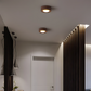 Walnuss-Deckenlampe mit LED-Strahler