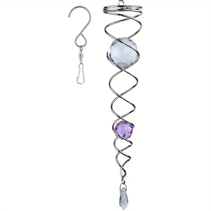 Frendorf | Windspiel Dekor Kristall Blickball Spiral Schwanz Windspinner Stabilisator