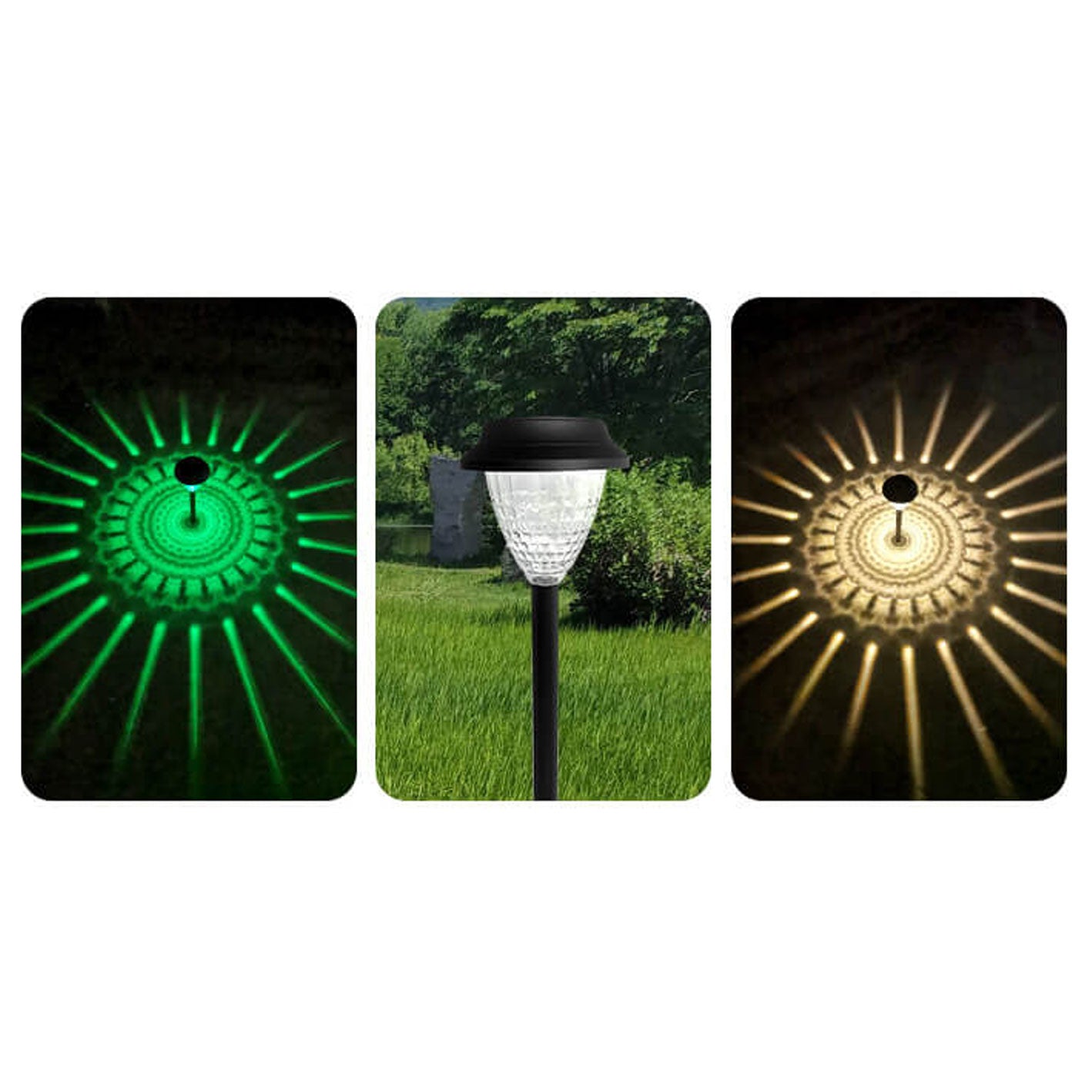 Solar wasserdicht kreisförmig divergente Licht Schatten Design LED Außen Garten Dekorationslicht