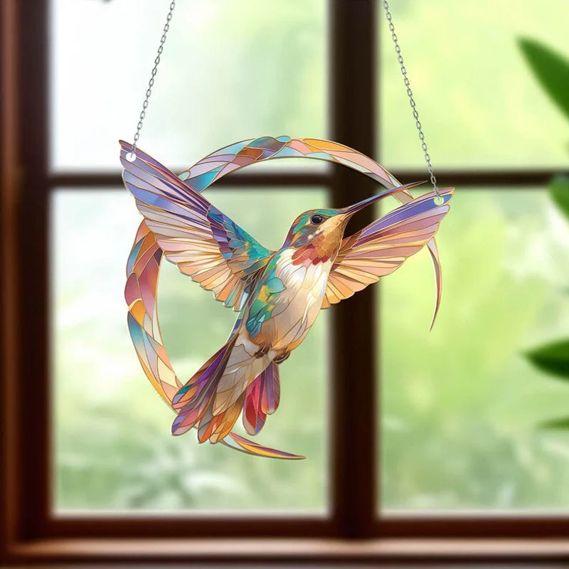 Frendorf | HummiGlow Lebendiger Kolibri Sonnenfänger – Strahlende Fensterdekoration