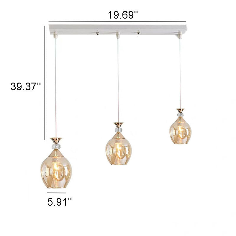 Frendorf | AuroSphere Gradient Glas Pendelleuchte | 1/3 Lichter | Insellicht | Modernes Design für Esszimmer & Küche
