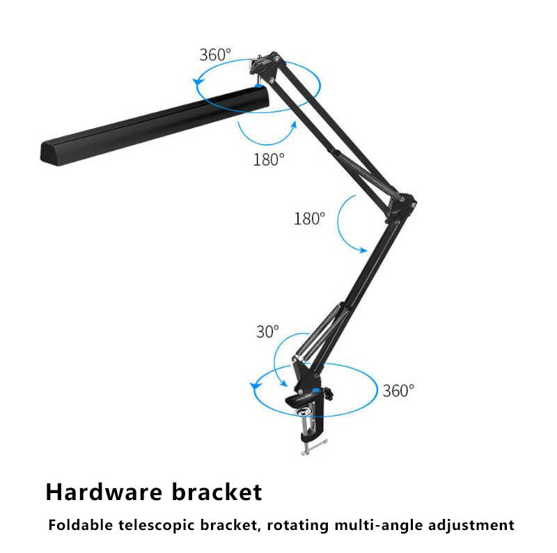 LED Klappbarer Langer Arm Clip Augen Schutz USB Lese Tischlampe