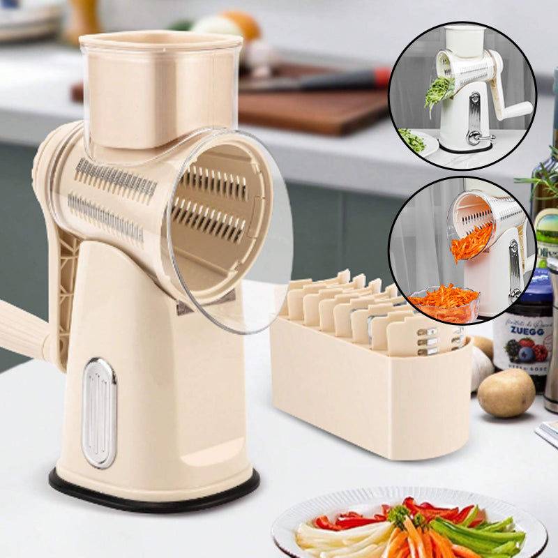 Frendorf | 5 in 1 Gemüseschneider Reibe, Rotierender Käse-Reibe