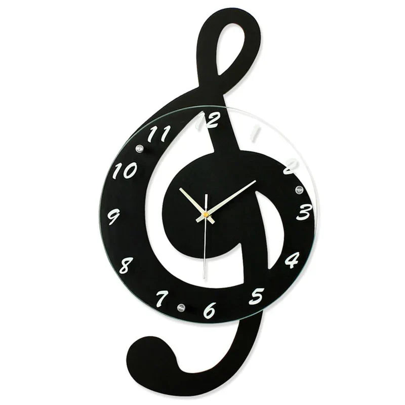 Frendorf | MelodyTime Künstlerische Wanduhr – Musikalisches G-Schlüssel-Design für modernes Interieur