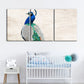 Rockiges Elegantes Pfau-Leinwand Wandkunst Gemälde 3 Teile
