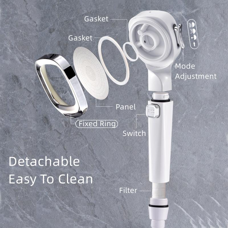 Frendorf | 4-Modus Handheld Druckduschkopf mit Pause-Schalter