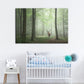 Misty Mystical Deer In The Woods - Leinwand Wandkunst Malerei