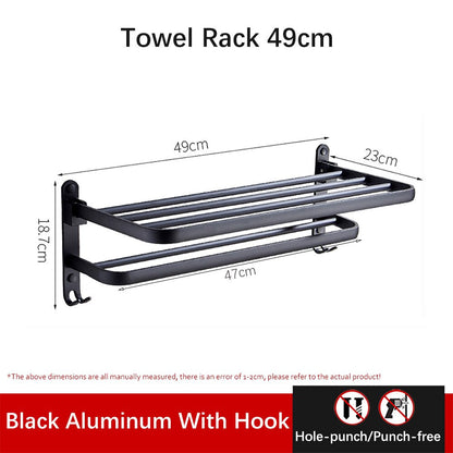 Frendorf | Einfache Organizer Badezimmer Aluminium Faltbarer Handtuchhalter
