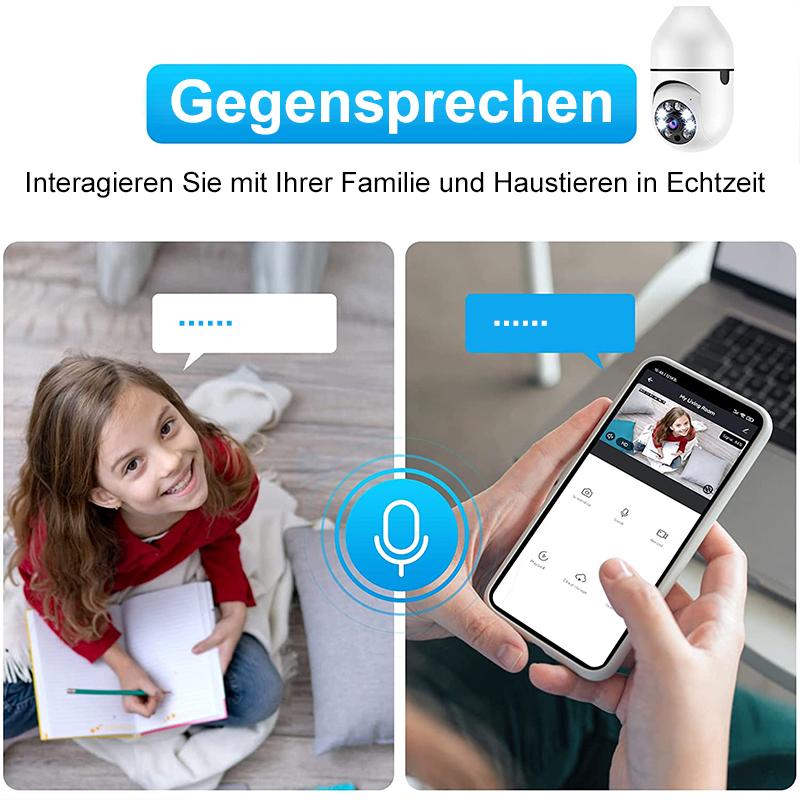 Frendorf | Intelligente drahtlose WiFi Vollfarbkamera mit Glühbirne