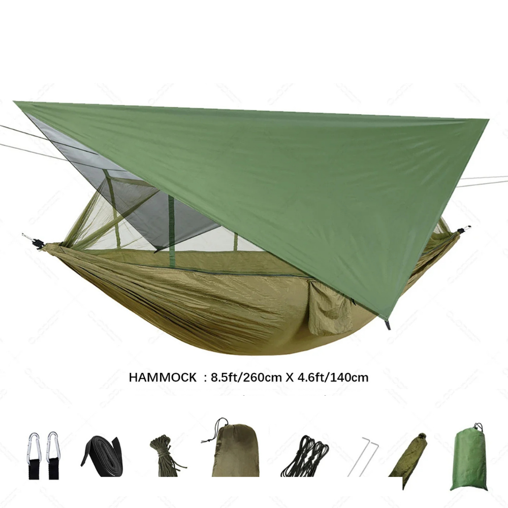 Frendorf | Nomaterra Hängematte | Mit Moskitonetz & Tarp | Ultraleicht & Wetterfest | Für Outdoor & Trekking
