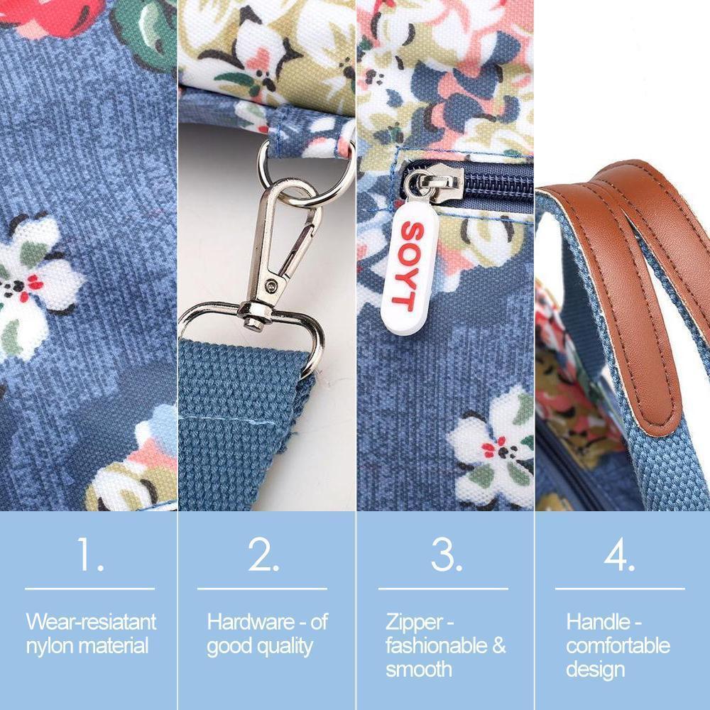 Frendorf | Blumenmuster Große Kapazität Schultertasche