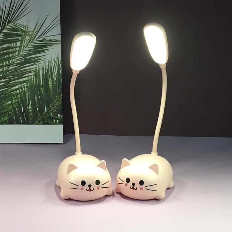 Frendorf | Mini Cartoon Cat LED Augenschutz Leselampe USB wiederaufladbare Schreibtischlampe