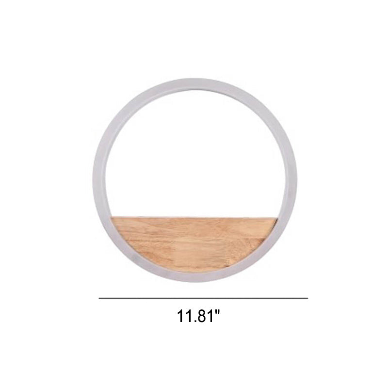 Frendorf | Lumoshelf LED Wandleuchte | Massivholz mit Ablage | Runde Wandlampe | Warm- & Weißlicht
