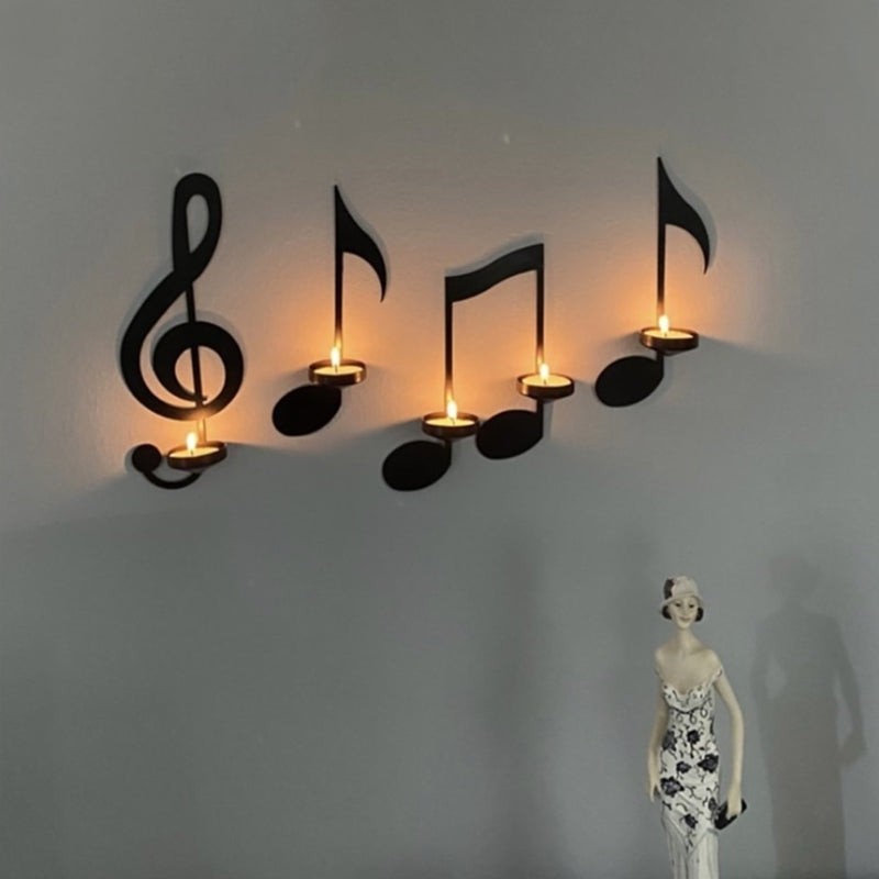 Schwarze Musiknoten Wandlampe