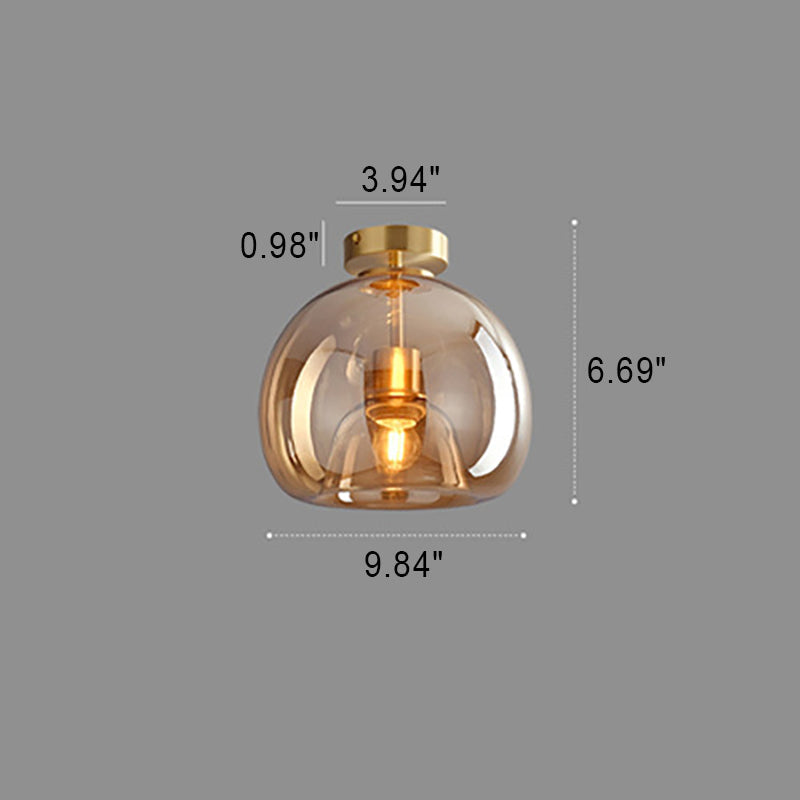 Frendorf | Nordora Luxus Rundglas-Deckenleuchte | Semi-Flush Mount | Modernes Skandinavisches Design