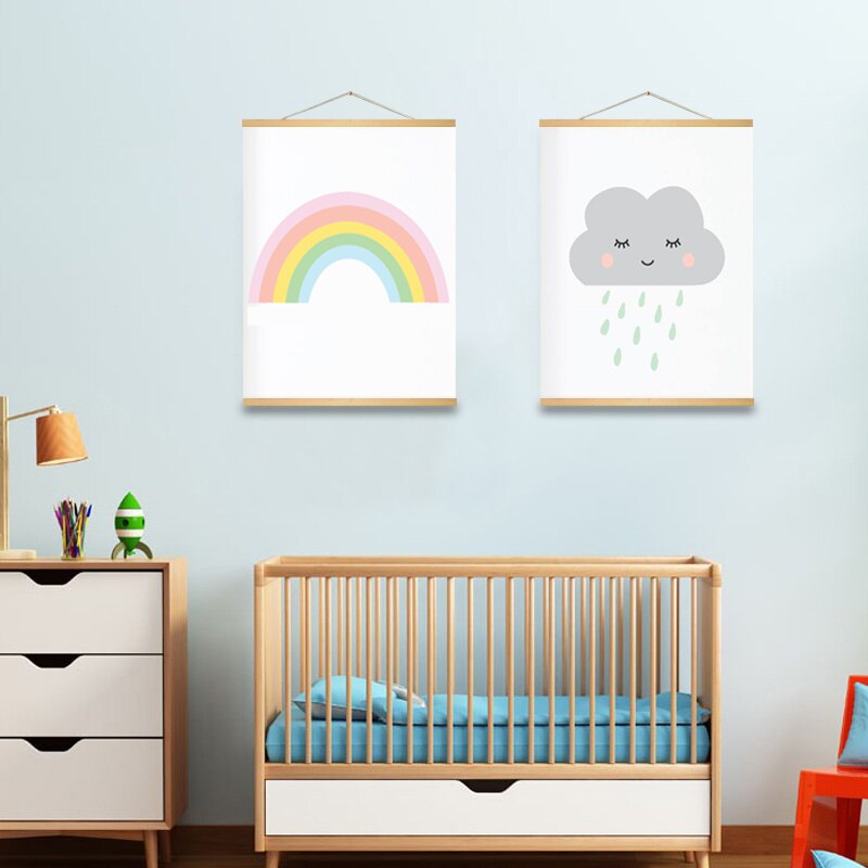 Moderne Cartoon Regenbogen - Leinwand Wand Kunst Gemälde