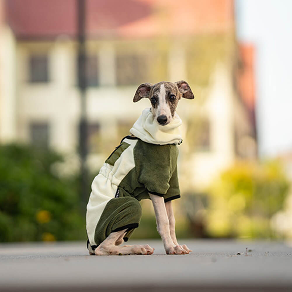 Vollständiger Schutz Polar Fleece Hund Overall mit abnehmbarem Kragen