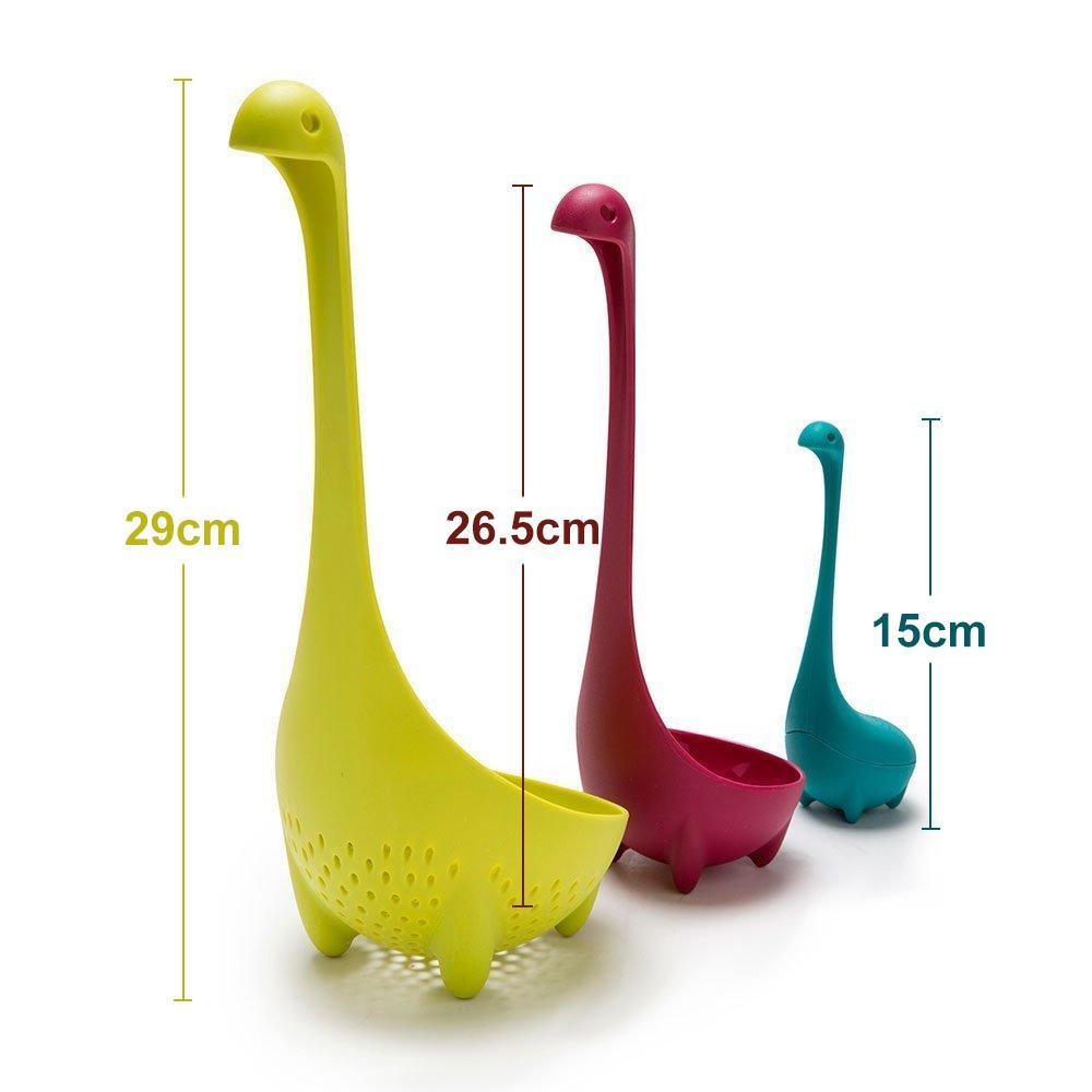 Frendorf | Nettes Loch Nessie Monster Set Sieb, Suppenlöffel, Teesieb
