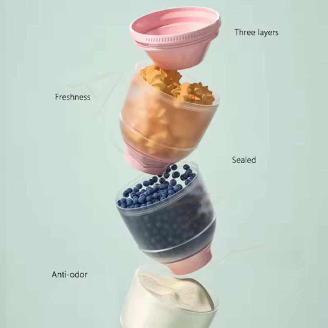 Frendorf | Baby Milchpulver Spender – Tragbarer Stapelbehälter für Milchpulver, Snacks & Brei
