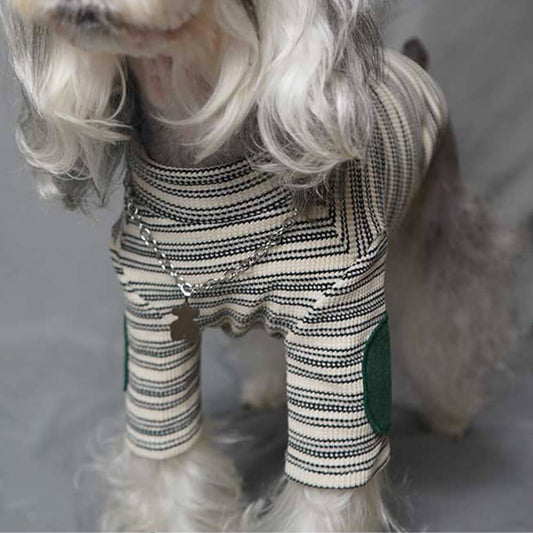 Chic Vintage Streifen Dehnbare Warme Hund Strickpullover