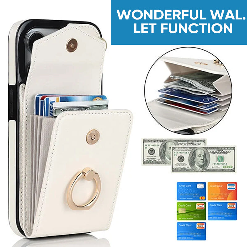 Frendorf | Leder Geldbörse Hülle mit Ring & Lanyard für iPhone