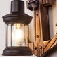 Frendorf | Rustikale Holz-Anker Wandlampe mit Laterne