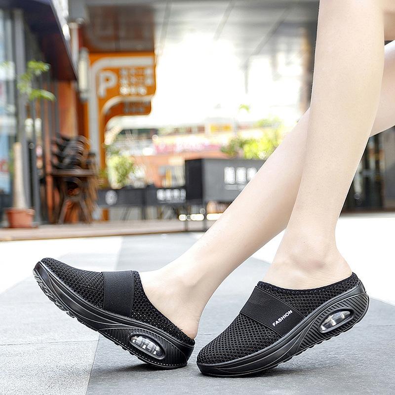Frendorf | Flache Slingback-Sandalen Aus Netzstoff