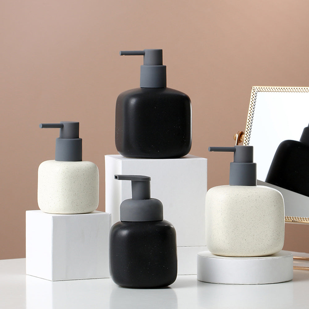 Keramischer Seifenspender, Flüssigkeitsbadflasche, simples Design, nachfüllbare wiederverwendbare Lotionpumpe für Badezimmer Küche