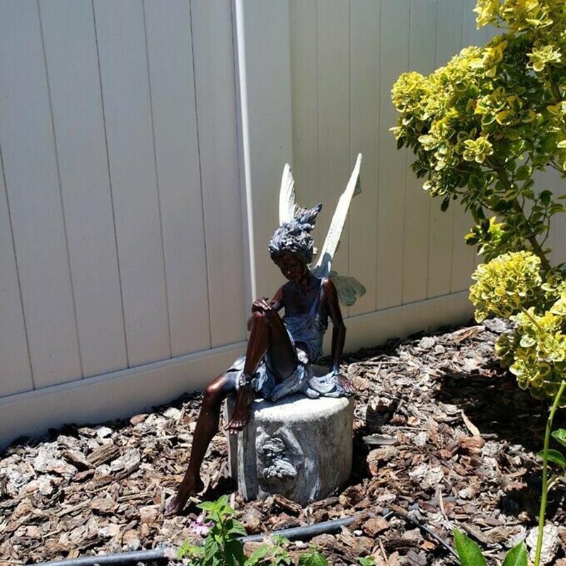 Sitzende Elf Skulptur | Garten Deko