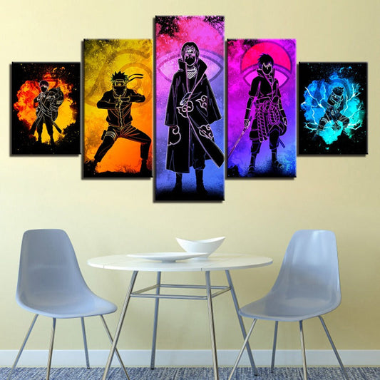 5 Stück Naruto Anime - Leinwand Wandkunst Gemälde