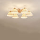 Frendorf | LumiPlea Nordic Holz Deckenleuchte | Plissee-Schirm | 3/6/8-Licht Halbrunde Deckenlampe