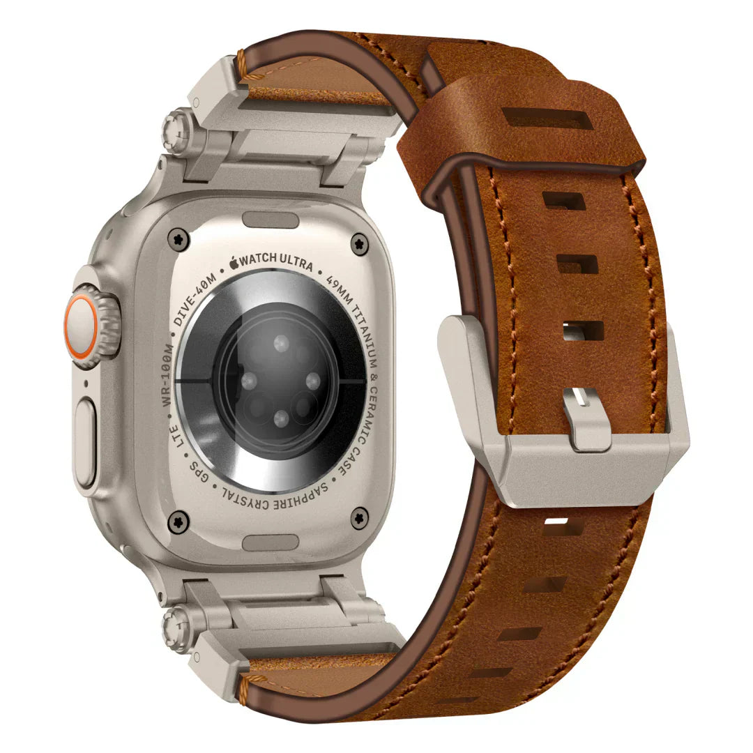 Frendorf | Neues Titan-Metallkopf-Lederarmband für die Apple Watch