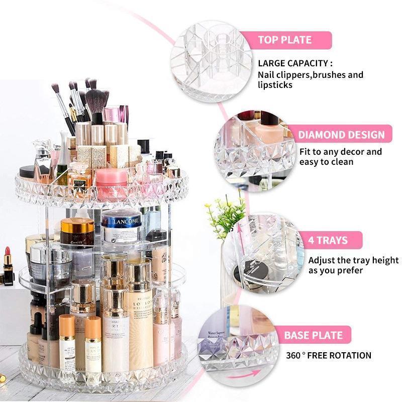 Frendorf | 360° drehbare Kristall-Kosmetik-Storage-Box