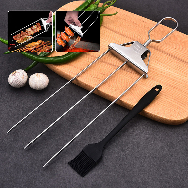 Frendorf | 3-Way Grill Skewers, Stainless Steel Skewers for BBQ