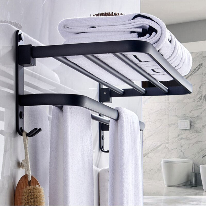 Frendorf | Einfache Organizer Badezimmer Aluminium Faltbarer Handtuchhalter