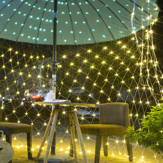 Frendorf | SolarNet Glow Outdoor LED Lichterkette | Fischnetz Design | Solarbetrieben | Stimmungsvolles Licht für Garten und Balkon