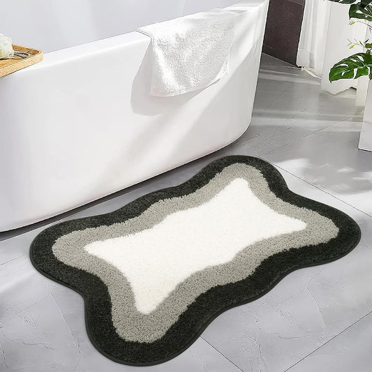 Schwarz Verlauf Badmatten, Teppich für Badezimmer, Süßer rutschfester unregelmäßiger Teppich für Duschraum