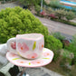 Frendorf | Handbemalte kreative Kaffeetasse, Keramiktasse und Unterteller-Set
