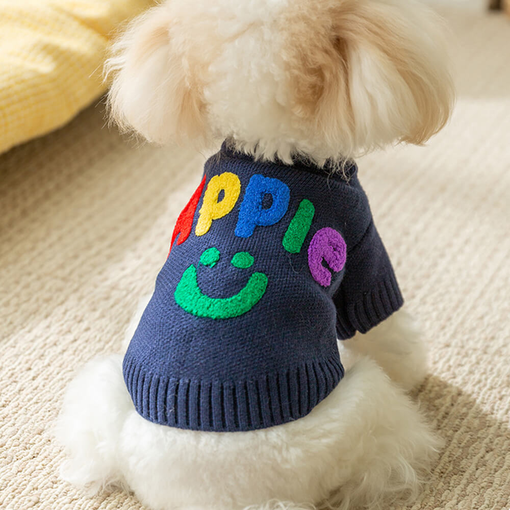Bunter Apple Strickhundepullover