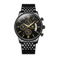 Frendorf | Luxus Gold Drei-Augen Chronograph Zifferblatt Automatische Mechanische Uhr