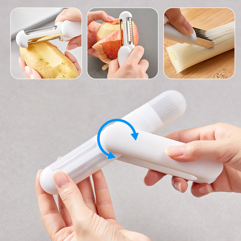 Frendorf | 3 in 1 multifunktionales Dreh-Schälmesser