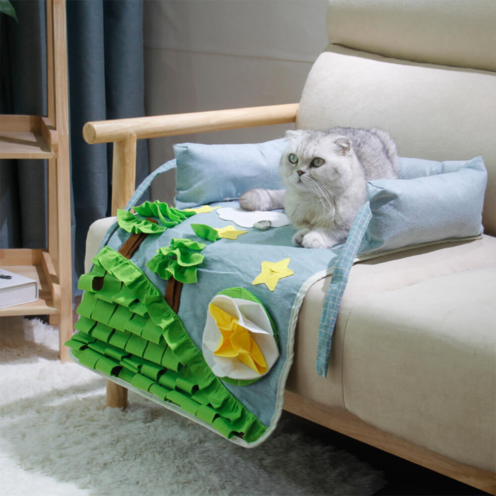 2 in 1 langsamer Futterspender Hunde Schnüffelmatte Bett