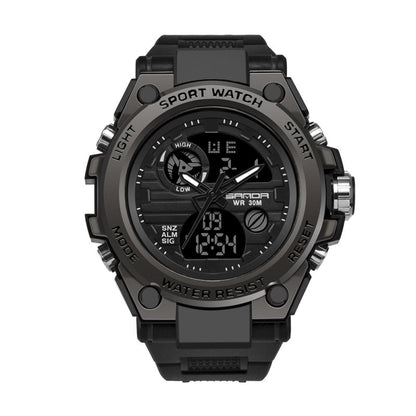 Frendorf | Sportliche Dual-Display Mode Multifunktionale wasserdichte leuchtende Herrenarmbanduhr