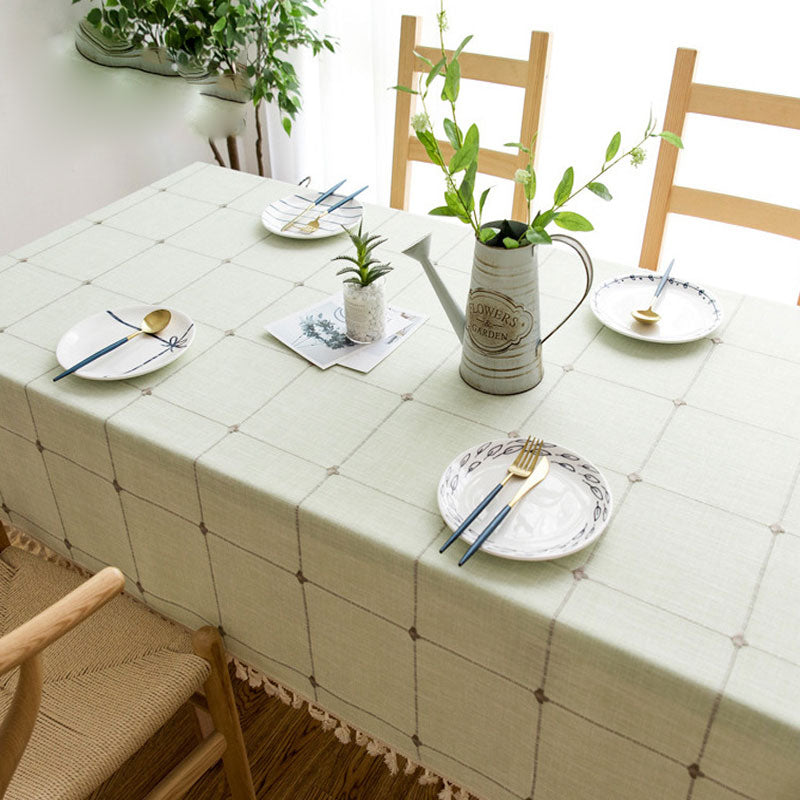 Wasserdicht Ölbeständig Rechteckige Tischdecke Baumwolle Leinen Faltenresistente Tischdecke für Küche Esszimmer Buffet Party