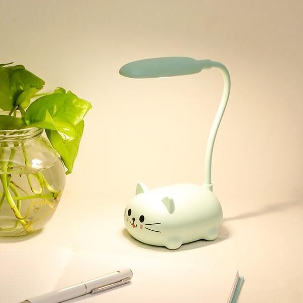 Frendorf | Mini Cartoon Cat LED Augenschutz Leselampe USB wiederaufladbare Schreibtischlampe